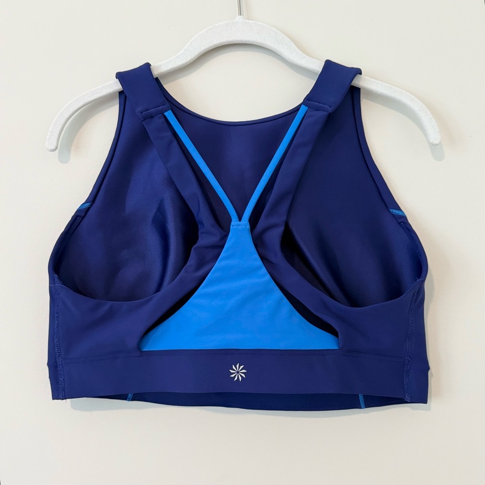 Athleta Flex Spacer Tipped Bra Navy Blue size Large - Picture 3 of 7